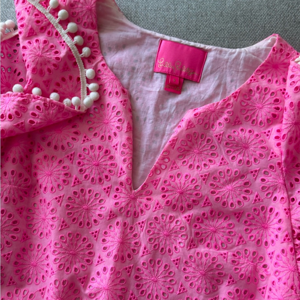 Pink Eyelet Lilly Pulitzer Dress - Picture 2 of 8